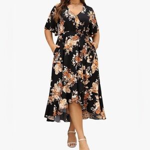 Keluummi Boho Floral Wrap Dress Size 22